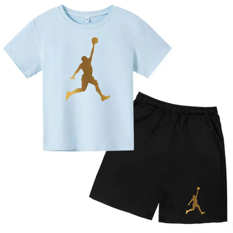 Ensemble enfant imprimé T-shirt et short – CLEVI Paris