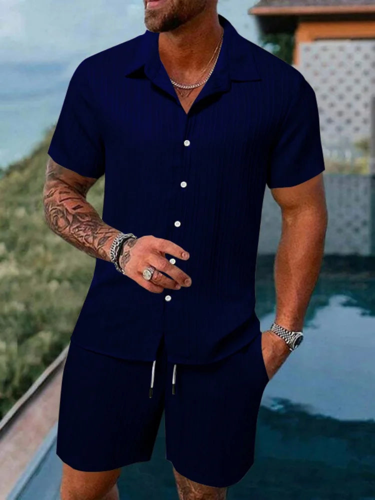 Ensemble homme chemise et short de plage – CLEVI Paris