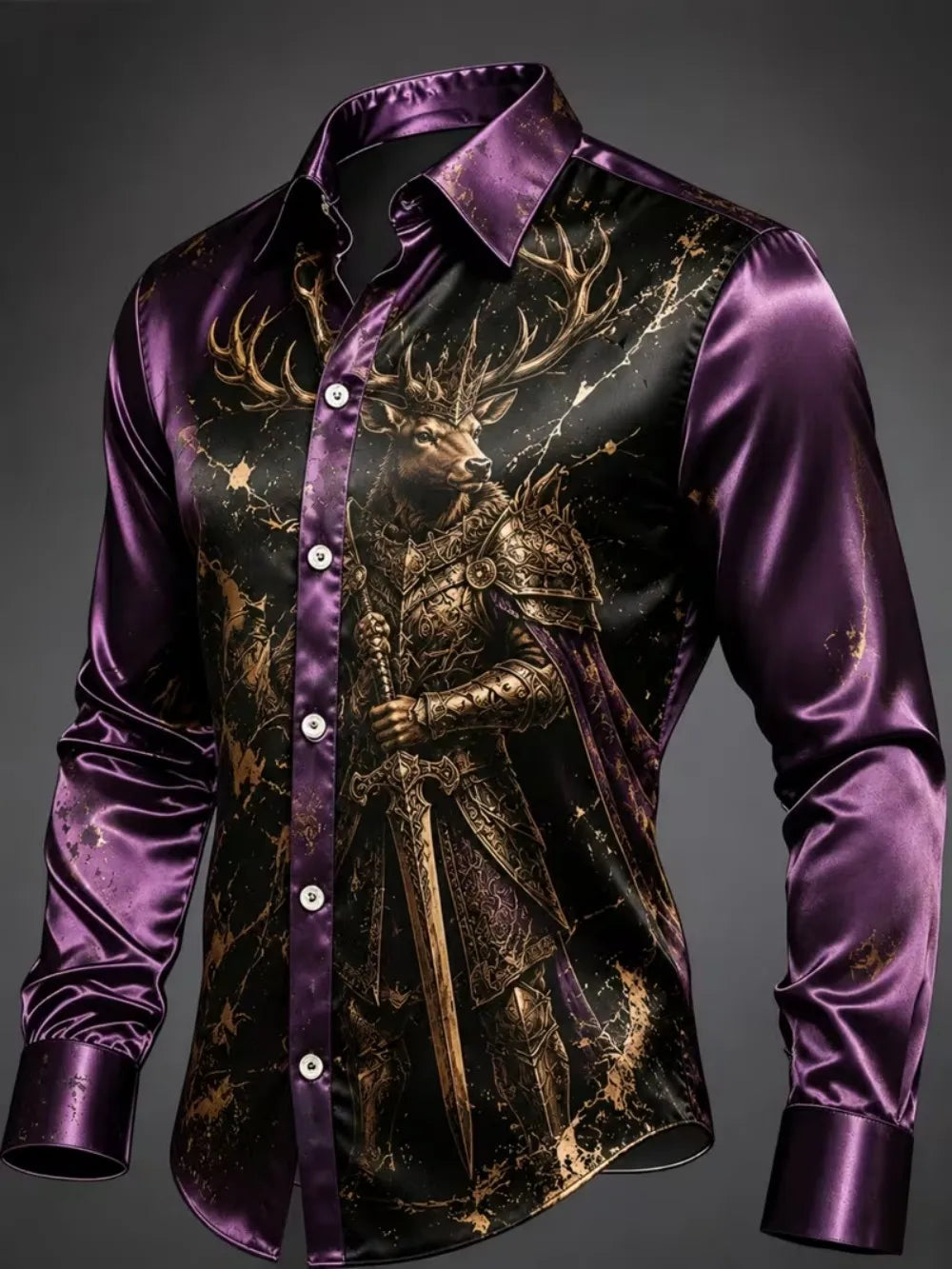 Chemise homme satinée imprimée – CLEVI Paris