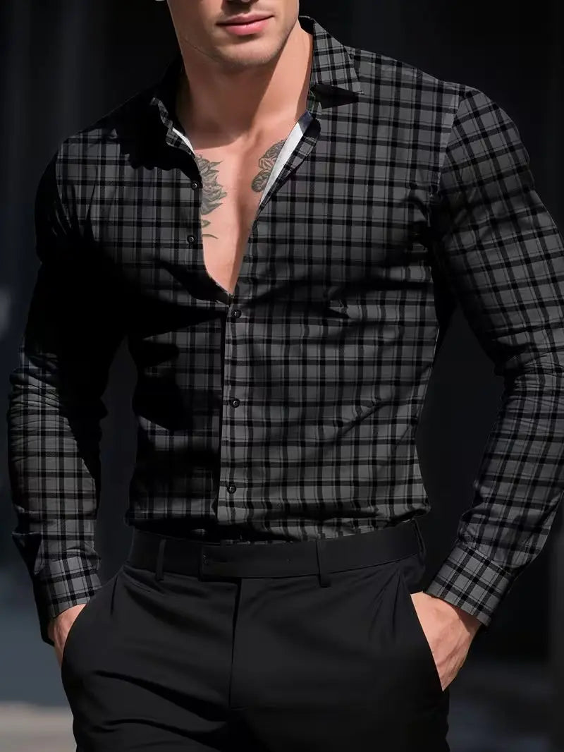 Chemise homme rayée en polyester – CLEVI Paris