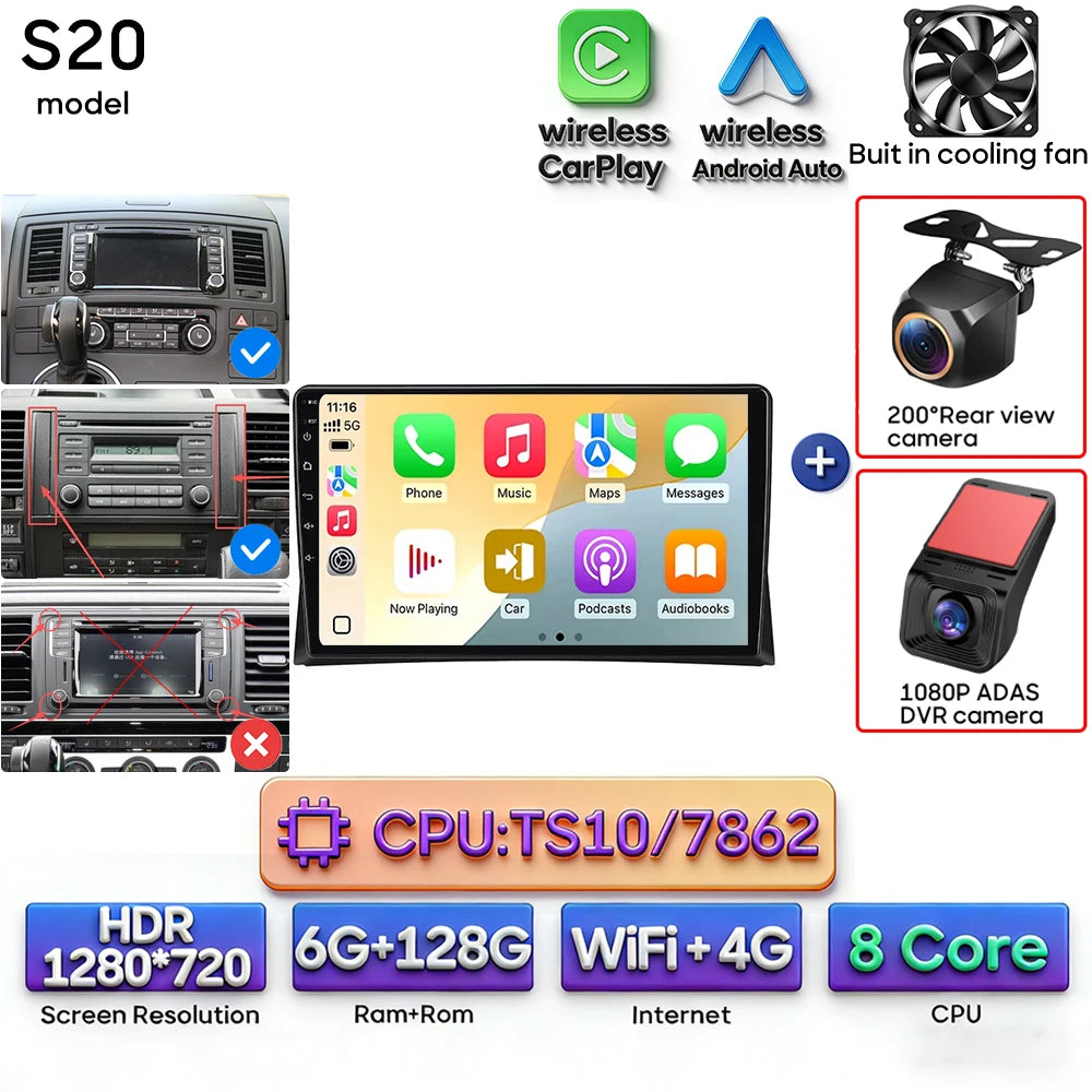 Autoradio Android 9″ VW Multivan T5 – CLEVI Paris