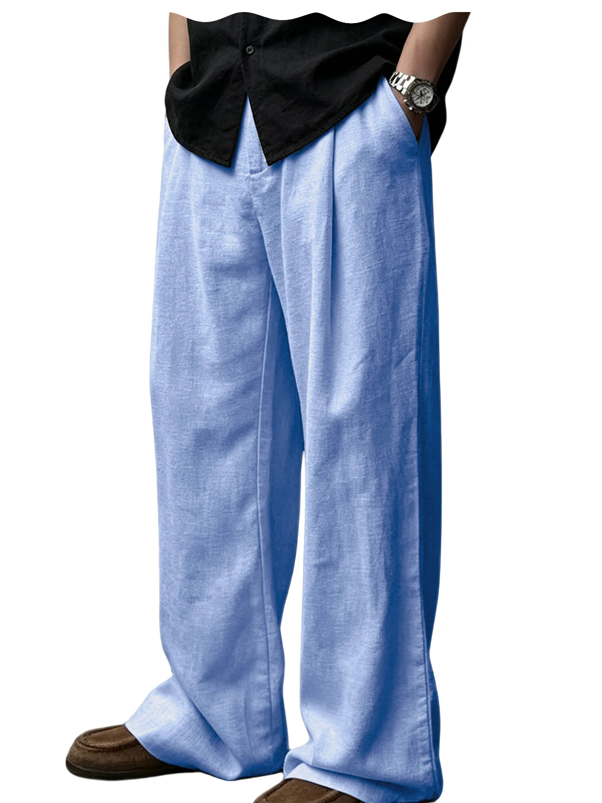 Pantalon en lin coupe ample – CLEVI Paris