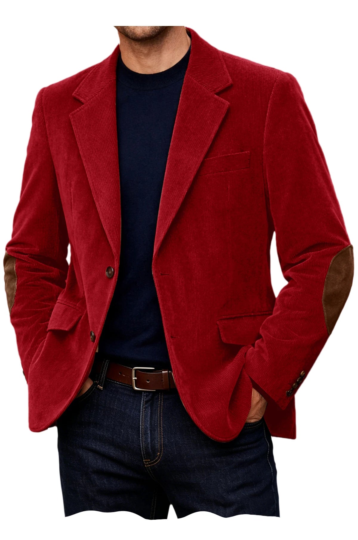 Blazer homme en velours côtelé à coudières – CLEVI Paris