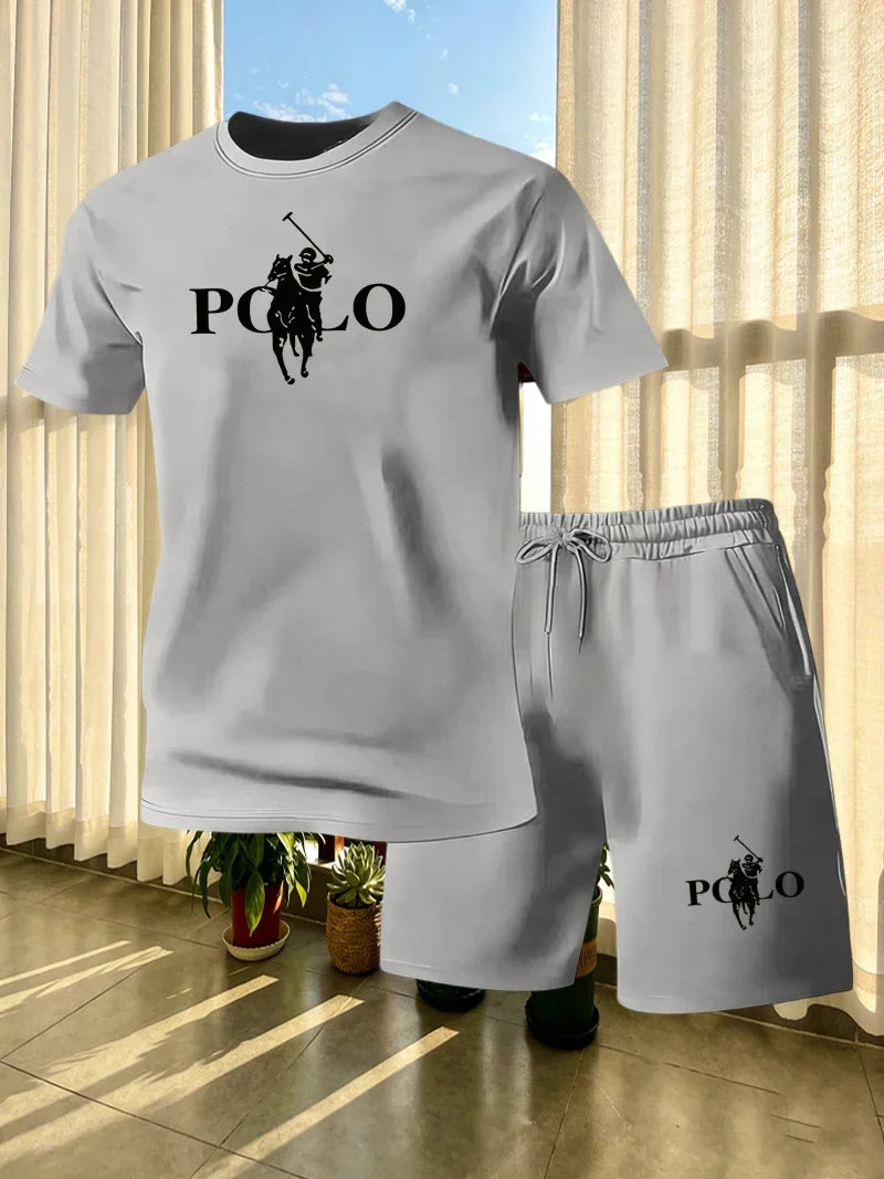 Ensemble homme imprimé t-shirt et short à poches – CLEVI Paris