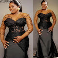 Robe de soirée sirène en dentelle – CLEVI Paris