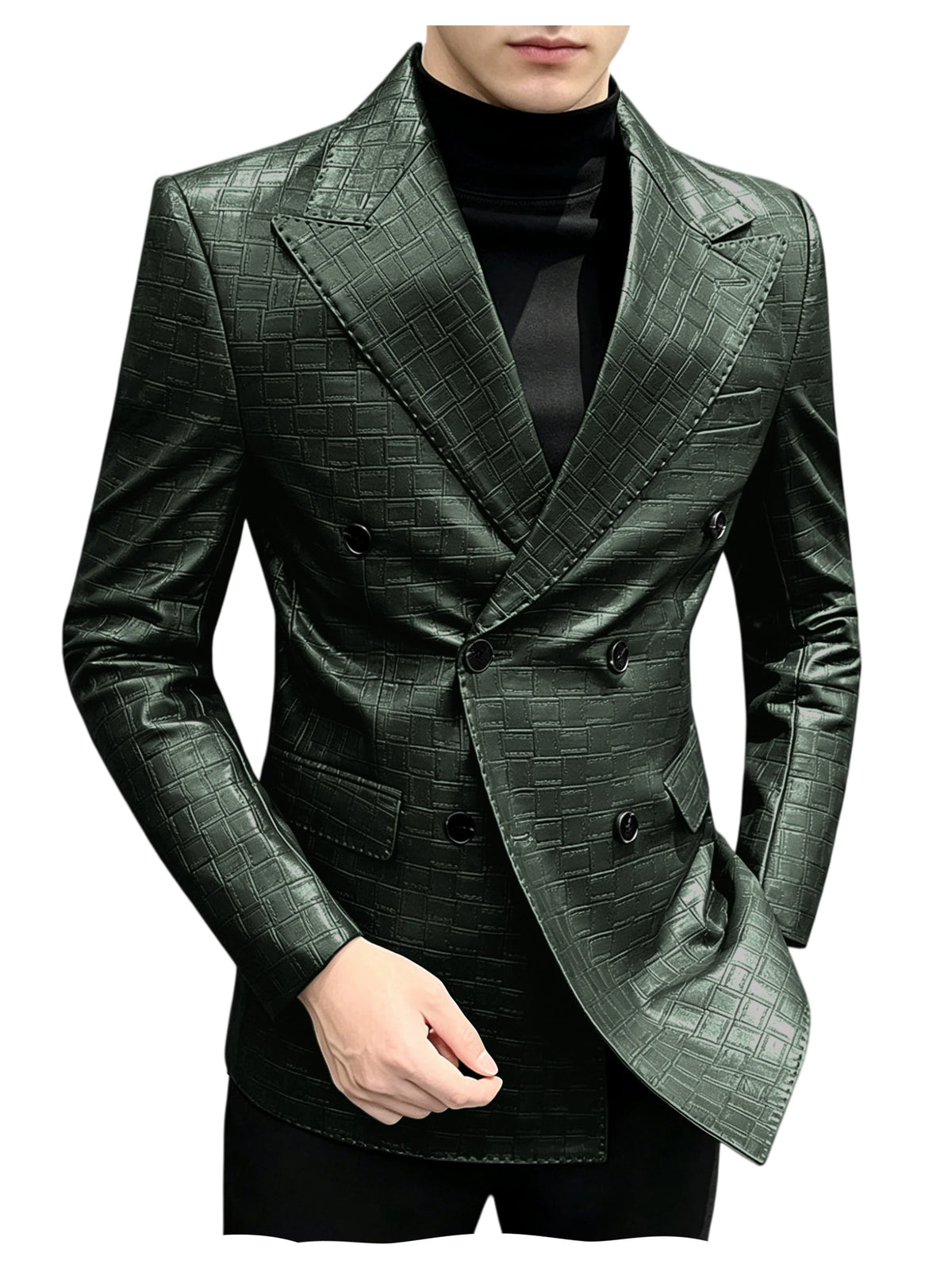 Blazer similicuir homme effet croco – CLEVI Paris