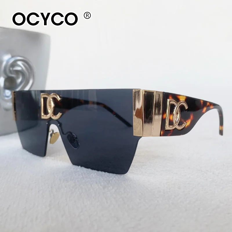 Lunettes de Soleil Oversize Sans Monture Vintage | UV400 Verres Dégradés Unisexe Tendance – CLEVI Paris