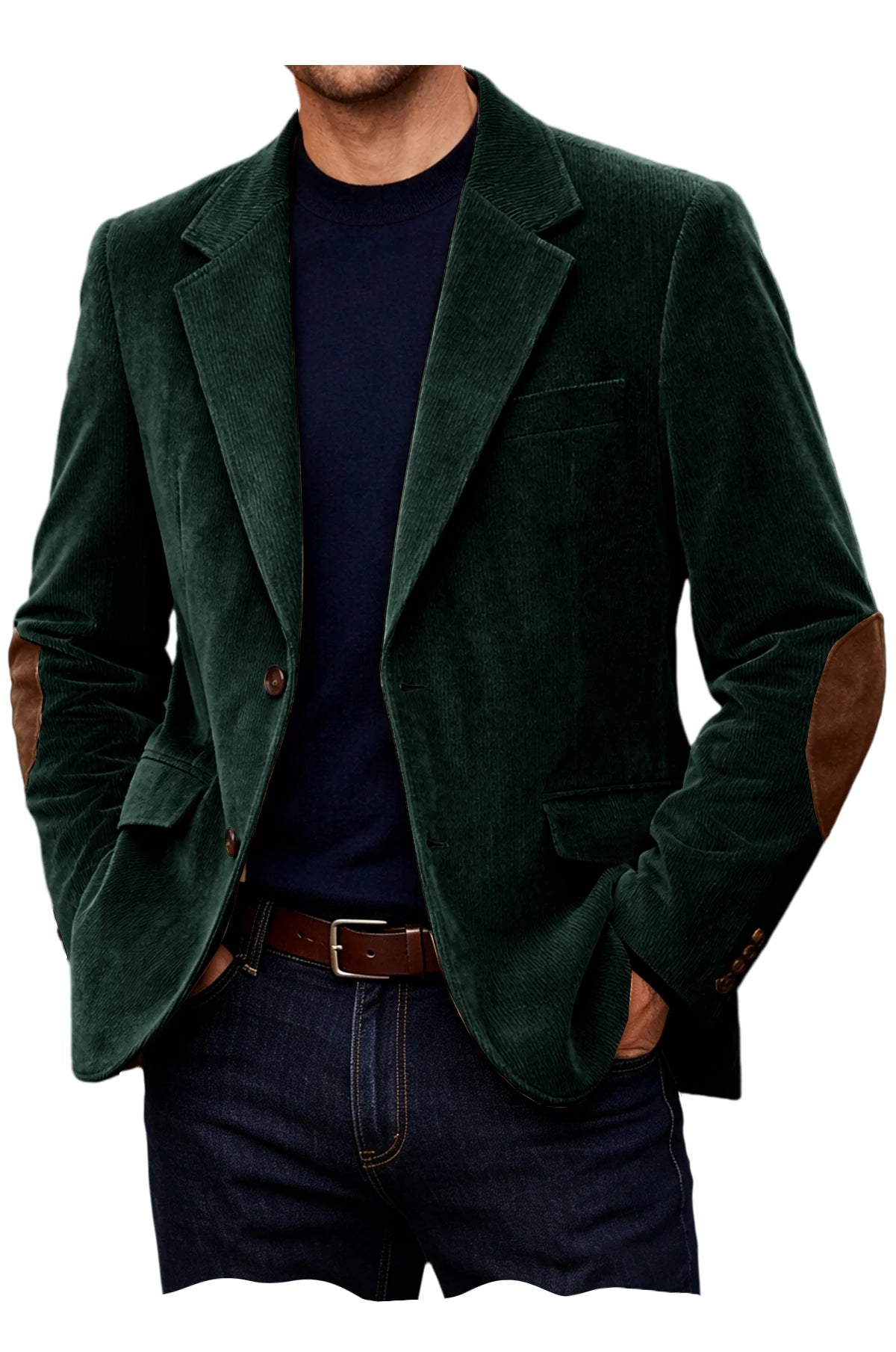 Blazer homme en velours côtelé à coudières – CLEVI Paris