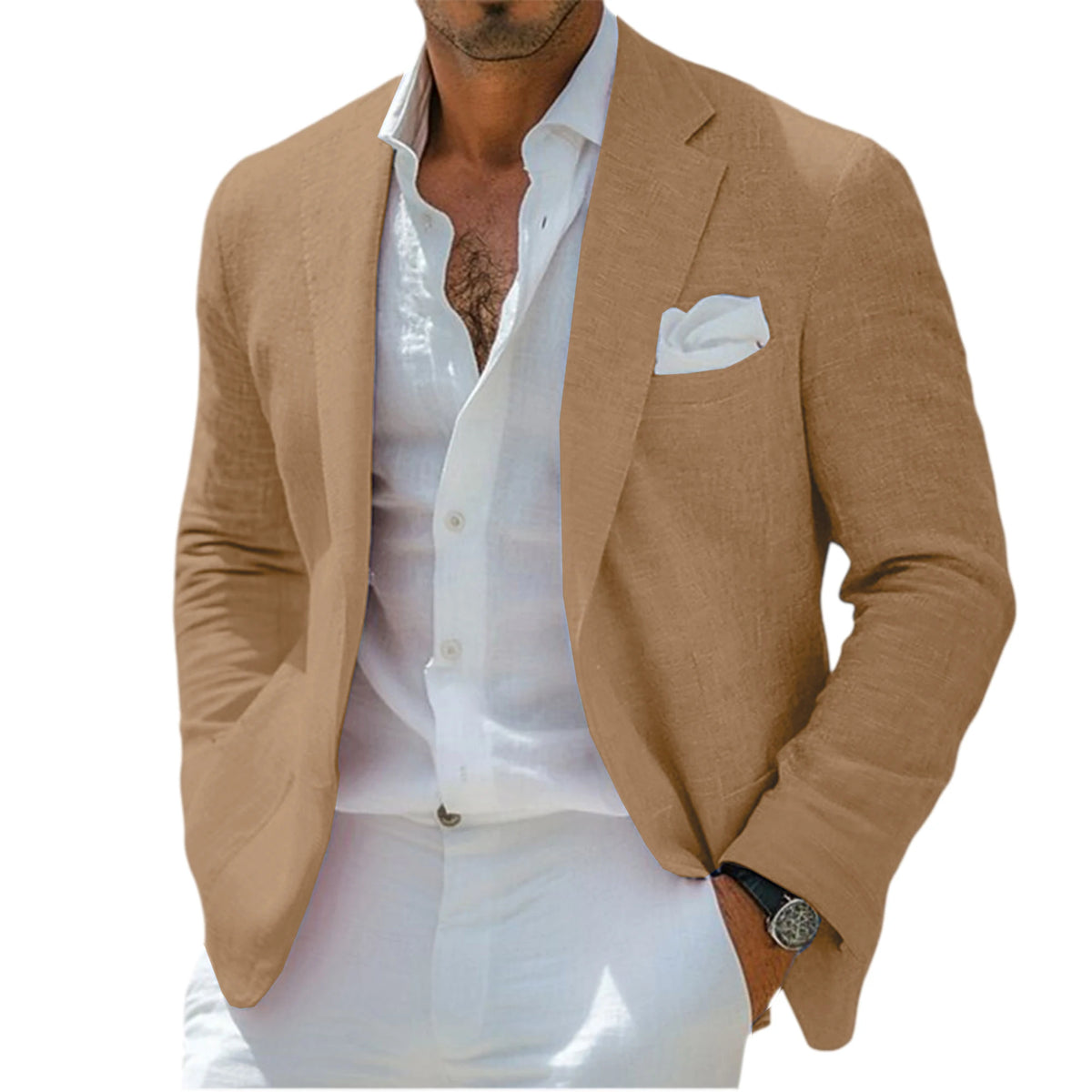 Blazer Lin Homme Coupe Ajustée – CLEVI Paris