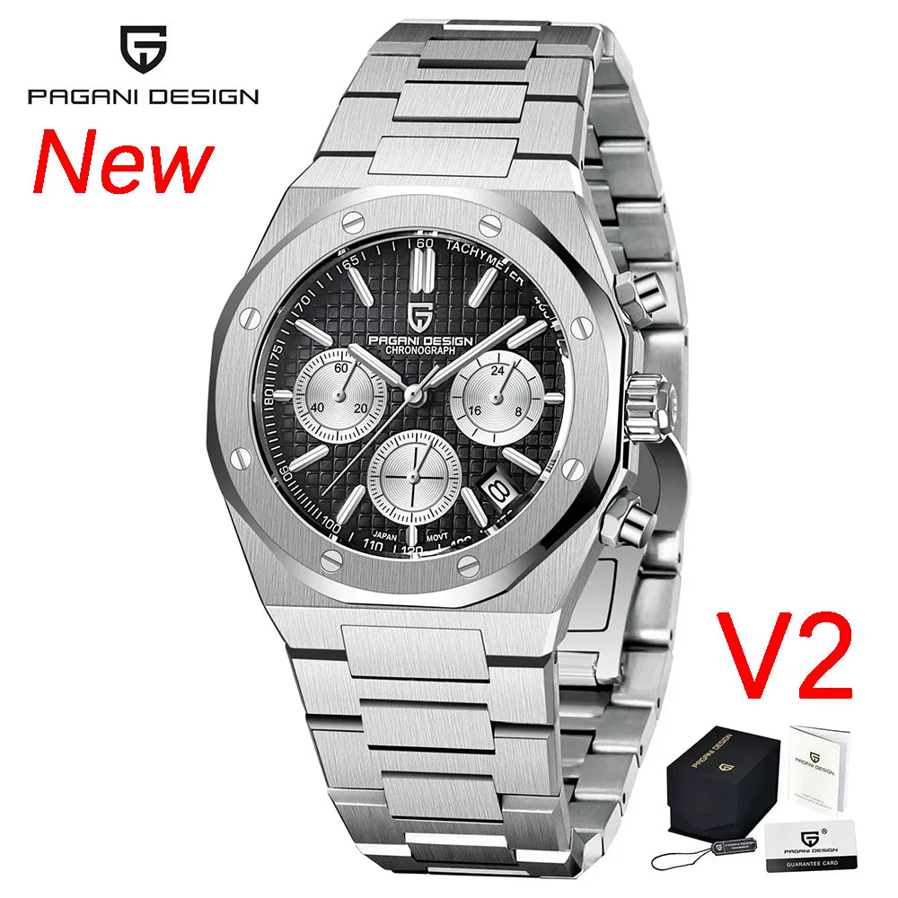 Montre Chronographe Homme Pagani Design VK63 Saphir Lumineux C3 Étanche 20 Bar Fashion 4 Coloris – CLEVI Paris