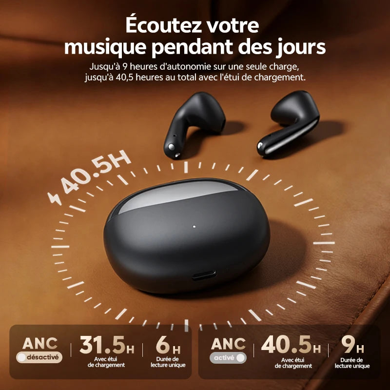 Écouteurs QCY AilyBuds E50 ANC LDAC Hi-Res BT 6.0 – CLEVI Paris