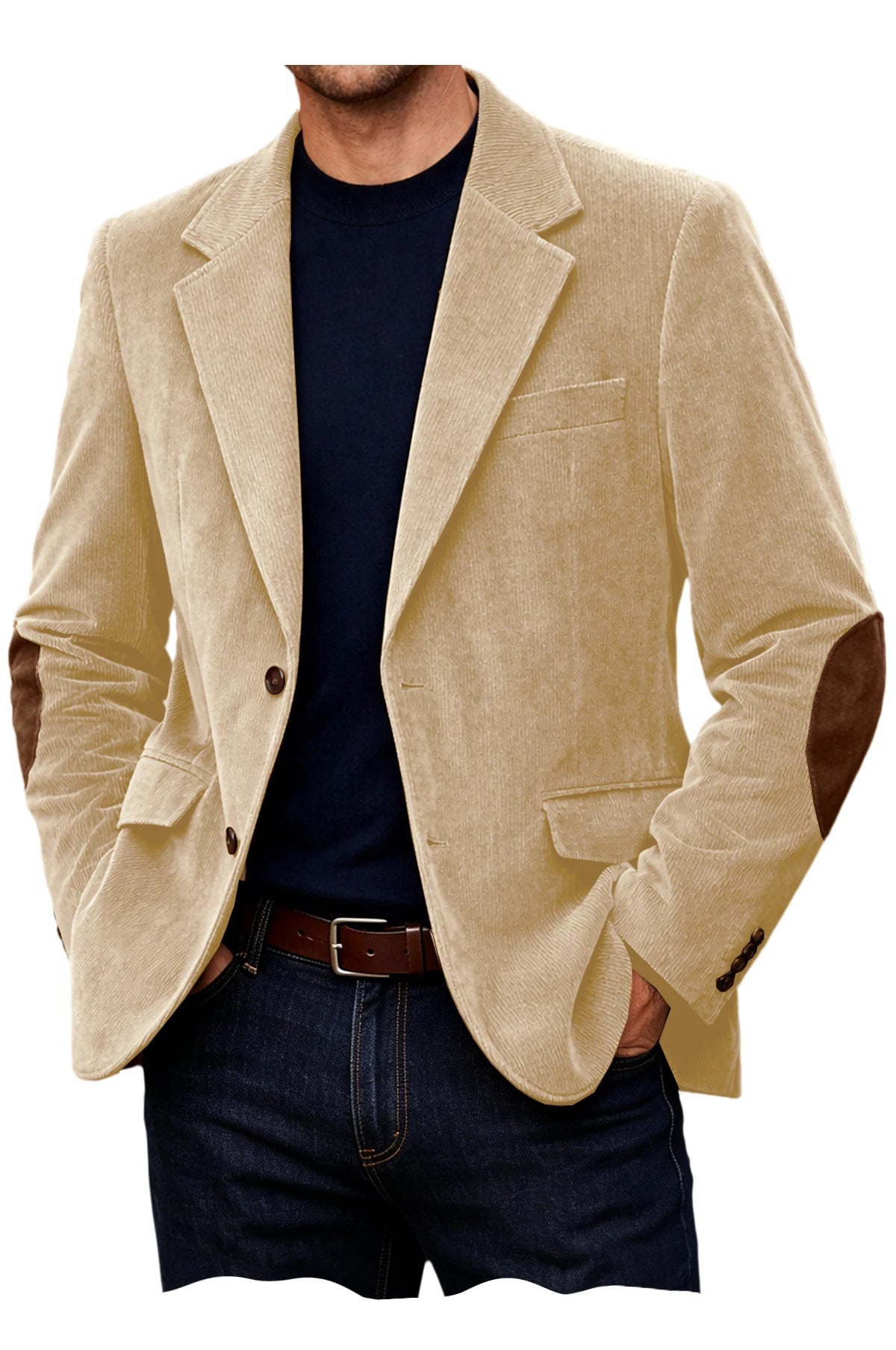 Blazer homme en velours côtelé à coudières – CLEVI Paris