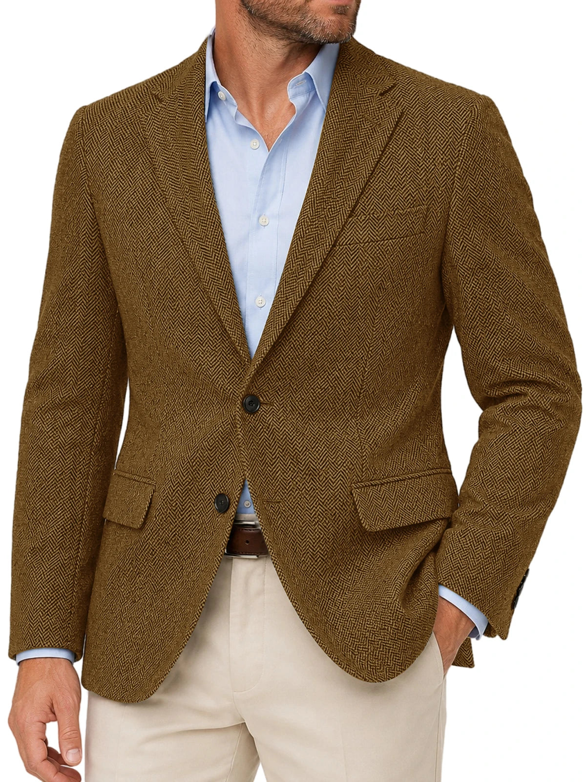 Blazer homme à chevrons et deux boutons – CLEVI Paris