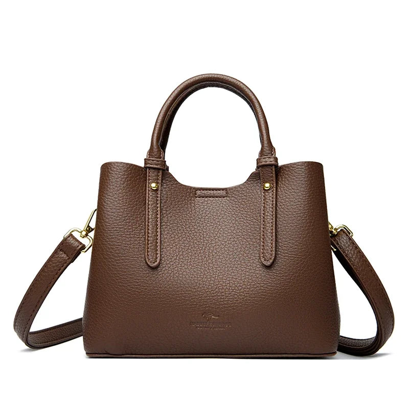 Sac à Main Femme Cuir Véritable Poignée Supérieure 23x18cm – CLEVI Paris