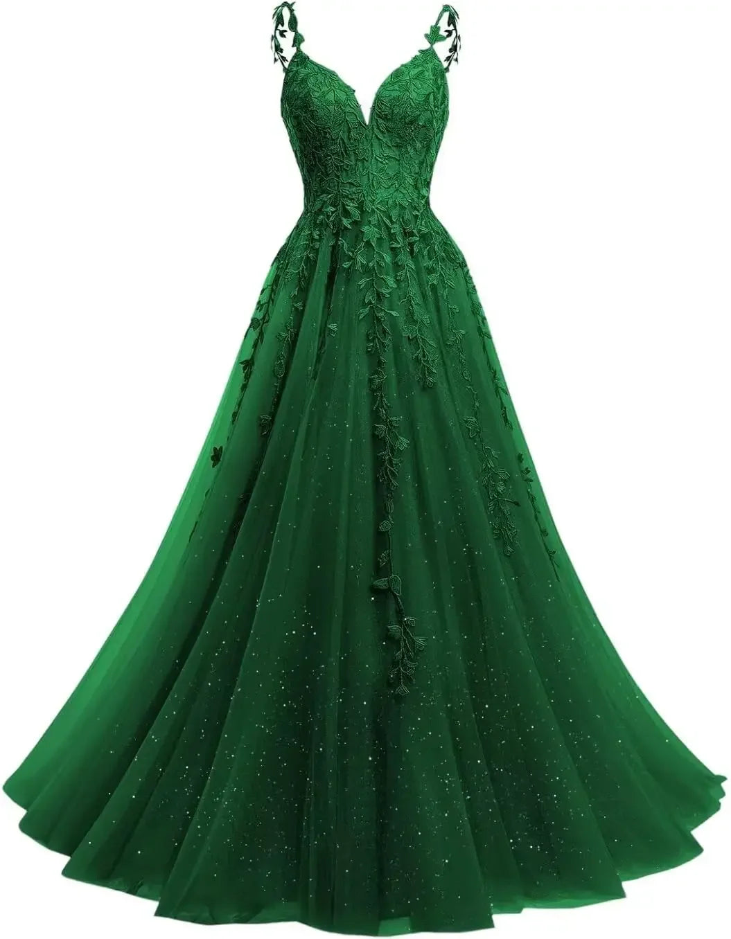 Robe de mariée en dentelle ligne A col V – CLEVI Paris