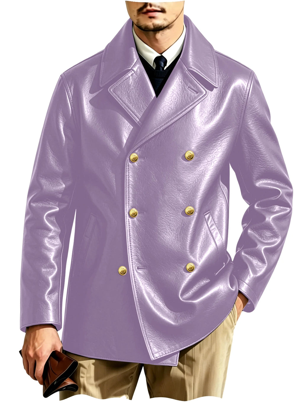 Blazer croisé effet cuir homme – CLEVI Paris