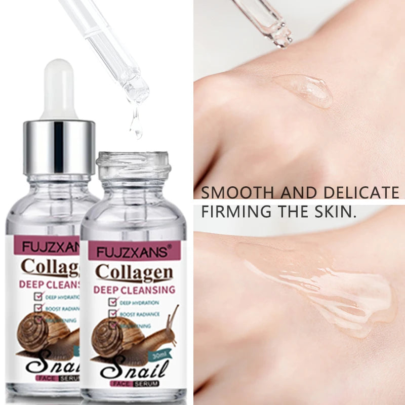 Sérum Bave d'Escargot FUJZXANS 30ml – Niacinamide, Acide Hyaluronique & Collagène – CLEVI Paris
