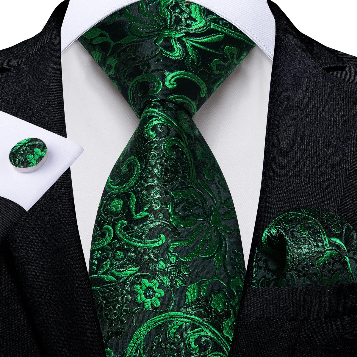 Coffret cravate homme paisley, pochette et boutons – CLEVI Paris