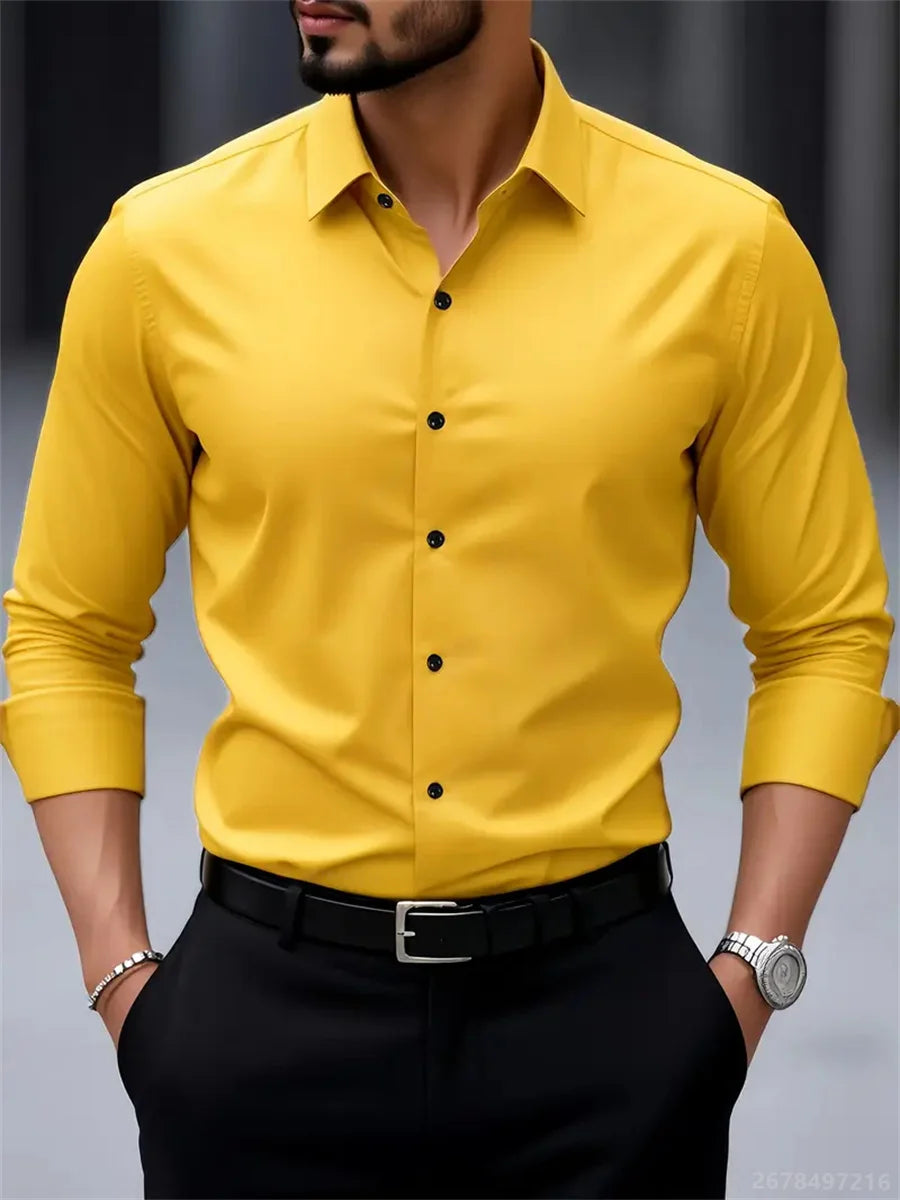 Chemise Homme en Polyester et Élasthanne – CLEVI Paris