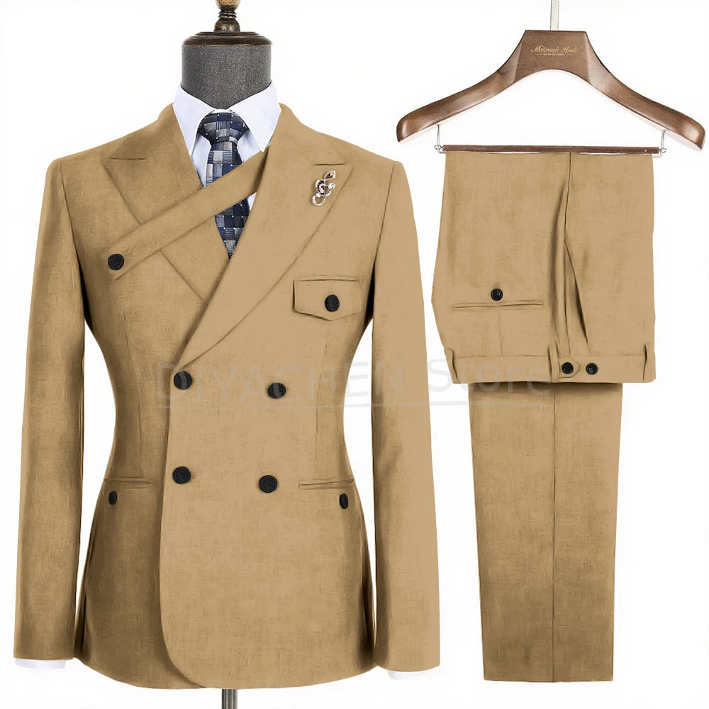 Costume homme croisé à revers pointus – CLEVI Paris
