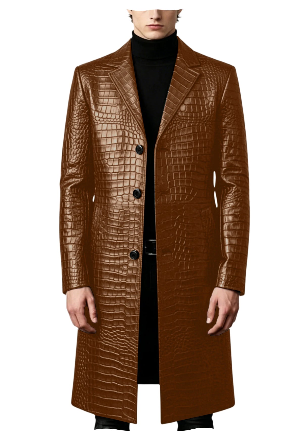 Manteau homme effet crocodile coupe ajustée – CLEVI Paris