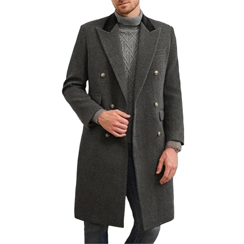 Manteau homme long croisé – CLEVI Paris