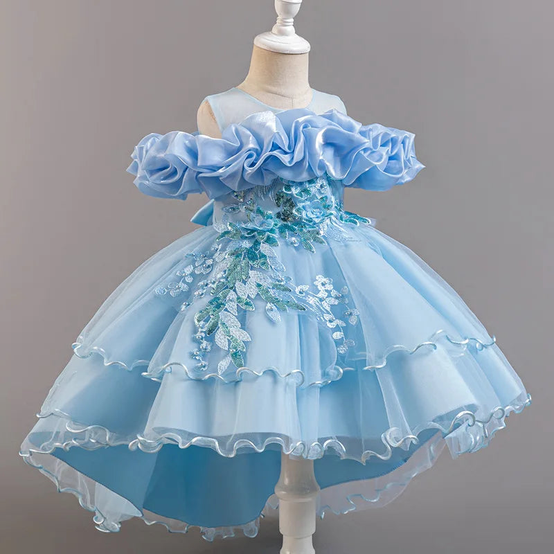 Robe fille à paillettes T1326 – CLEVI Paris
