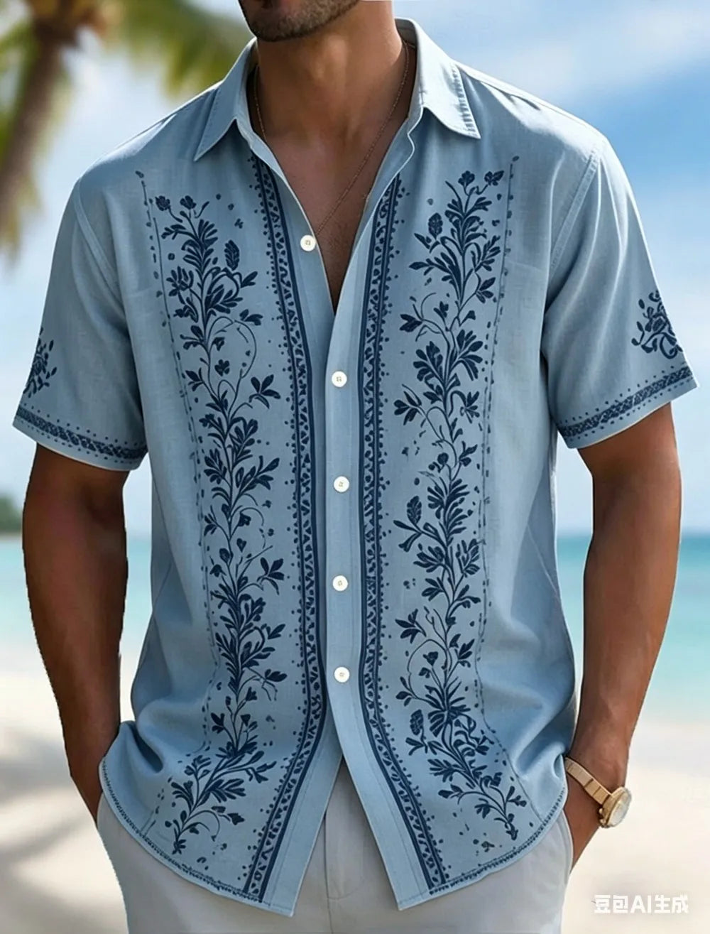 Chemise homme en lin à manches courtes – CLEVI Paris