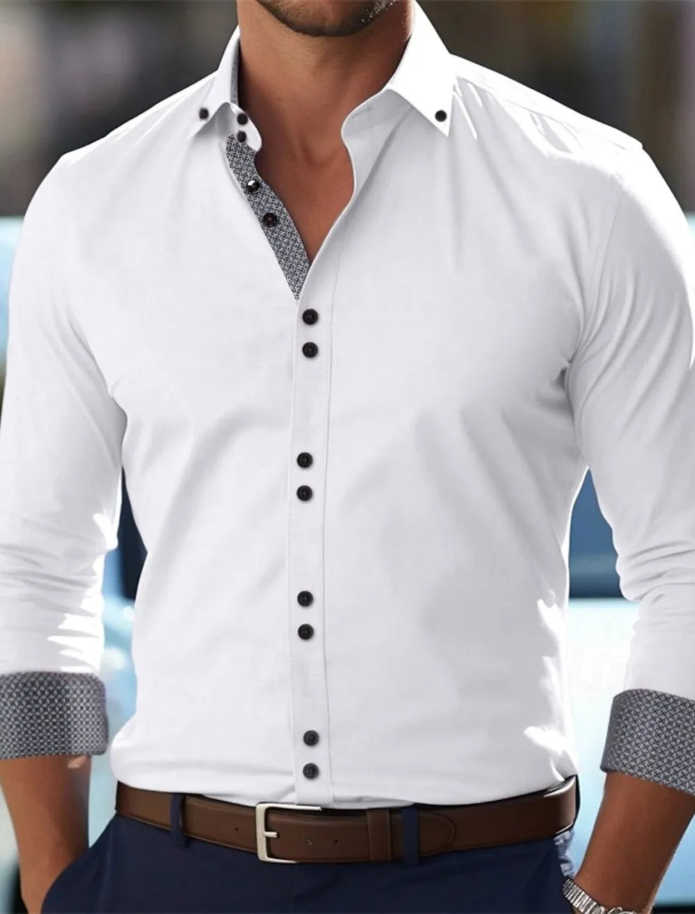 Chemise homme rayée en soie – CLEVI Paris