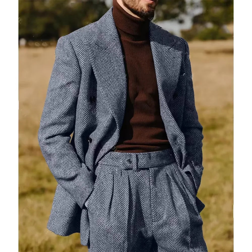 Costume homme à chevrons 2 pièces – CLEVI Paris
