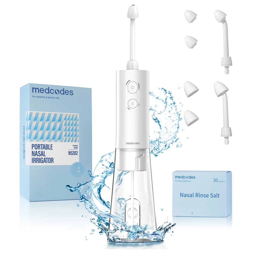 Irrigateur Nasal Électrique 300ml 3 Modes IPX7 USB-C 30 Sachets Sel – CLEVI Paris