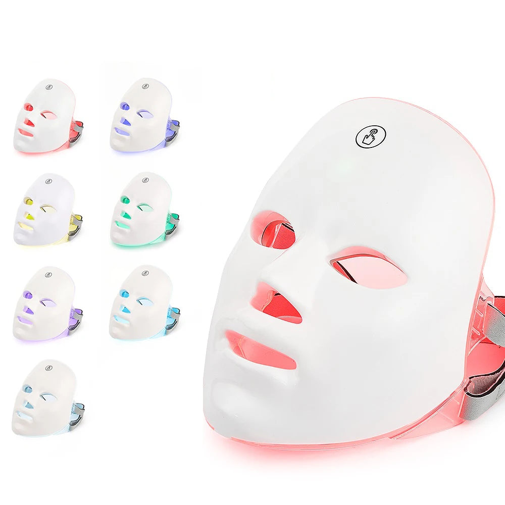 Masque LED visage et cou 7 couleurs – CLEVI Paris