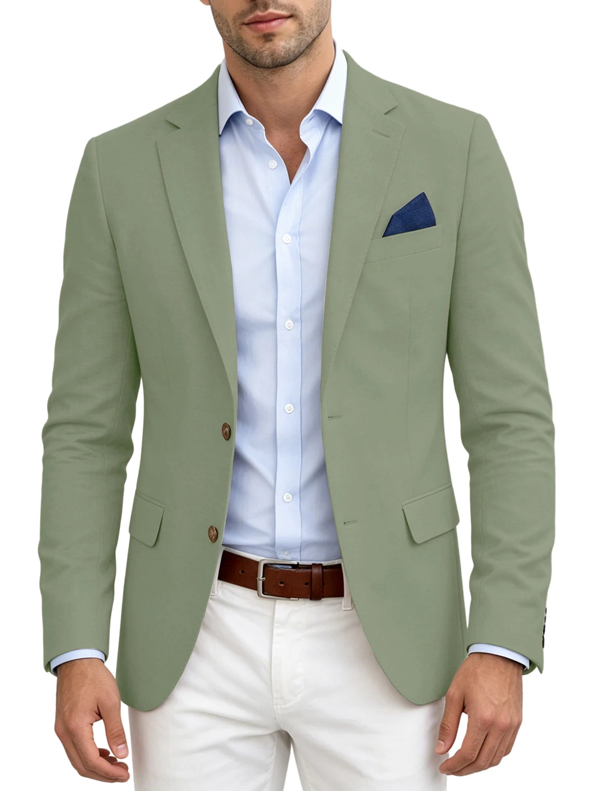 Blazer homme en lin mélangé, 2 boutons – CLEVI Paris