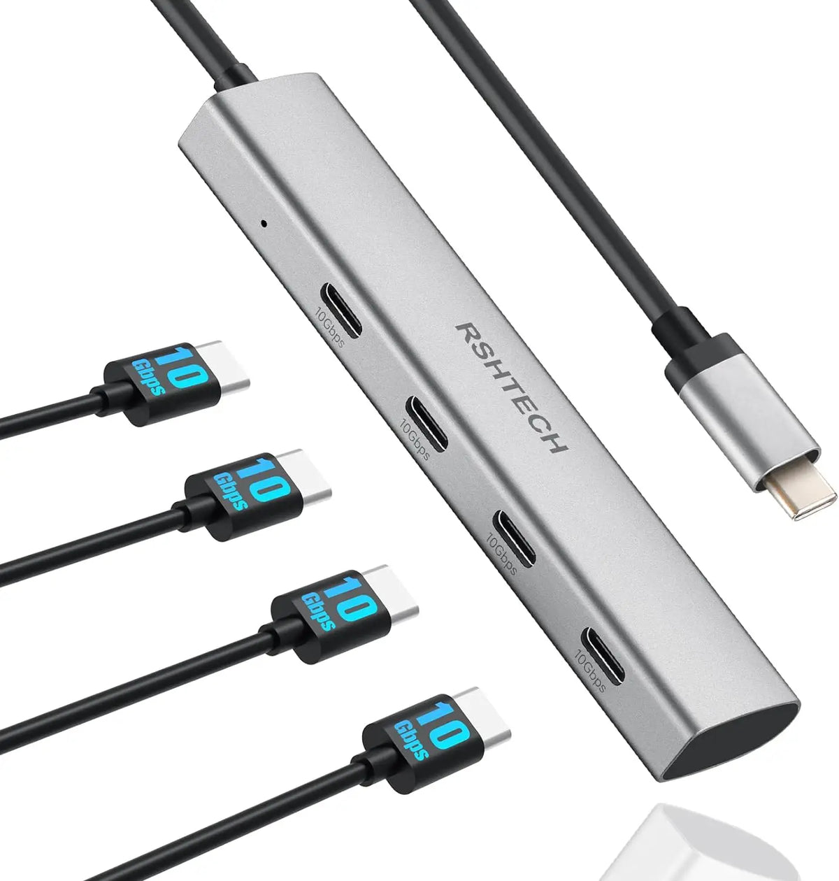 Hub USB-C 4 Ports 10Gbps Aluminium RSHTECH – CLEVI Paris