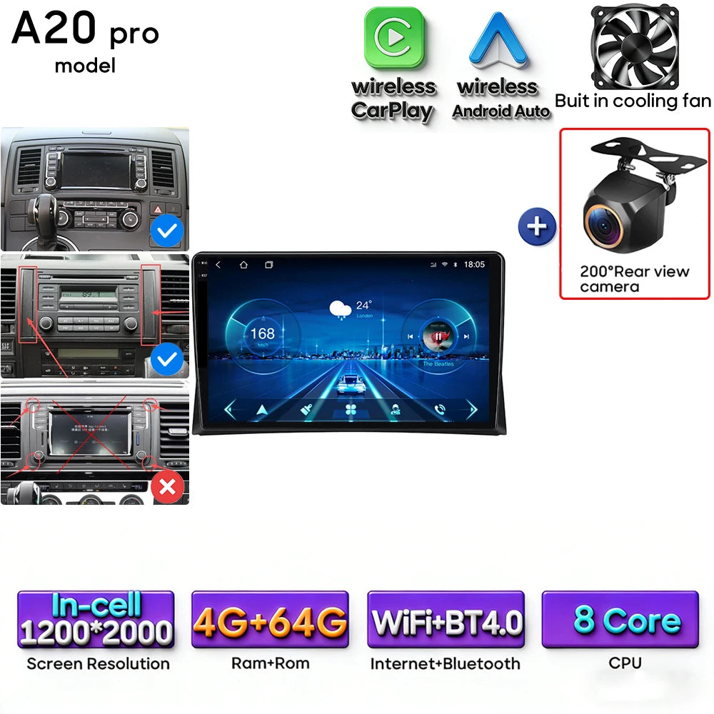 Autoradio Android 9″ VW Multivan T5 – CLEVI Paris