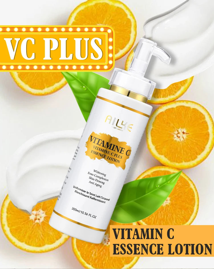 Gamme Soins Corps & Visage AILKE Vitamine C+E – Éclaircissant, Anti-Taches & Raffermissant – CLEVI Paris