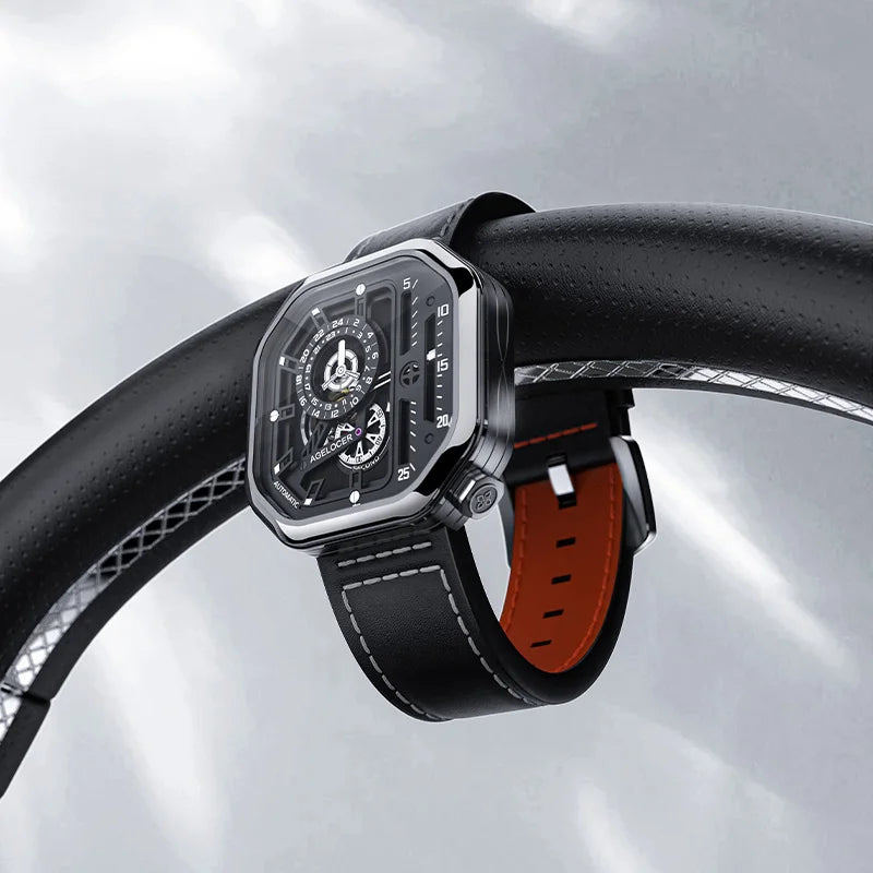 Montre Homme Automatique Squelette Racing Agelocer – CLEVI Paris