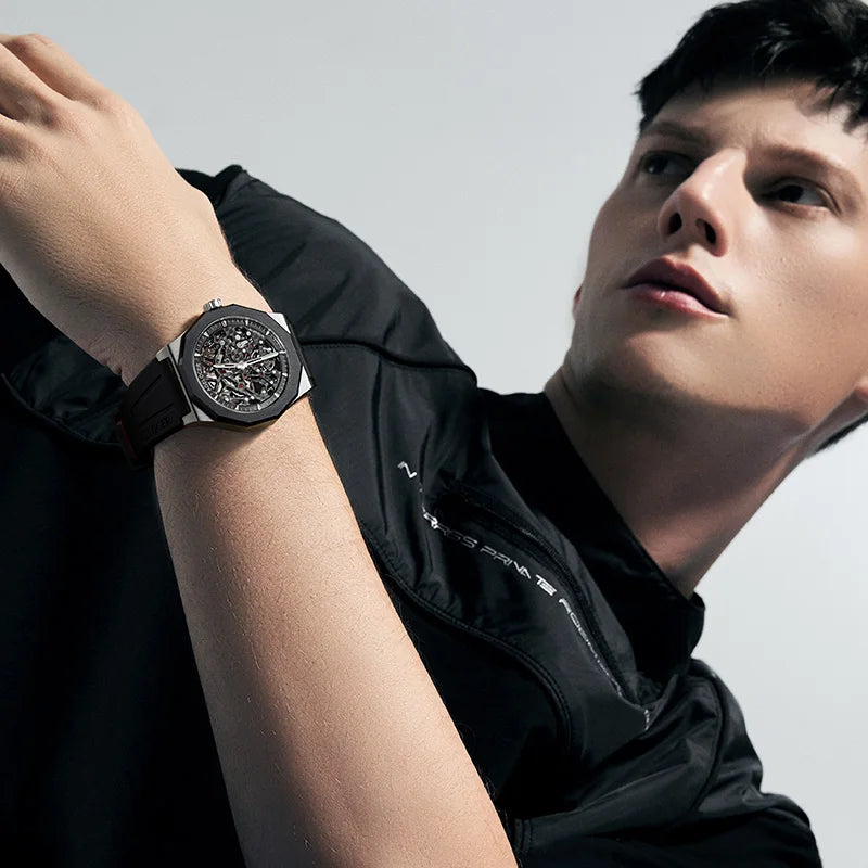 Montre Homme Automatique Squelette Schwarzwald Perlage Rubis Agelocer Cal.A4910 Prix German Design – CLEVI Paris