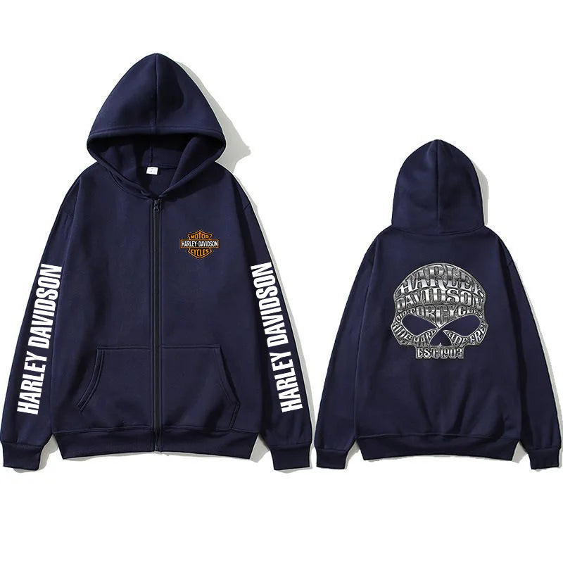Sweatshirt Zippé à Capuche Harley Davidson – CLEVI Paris