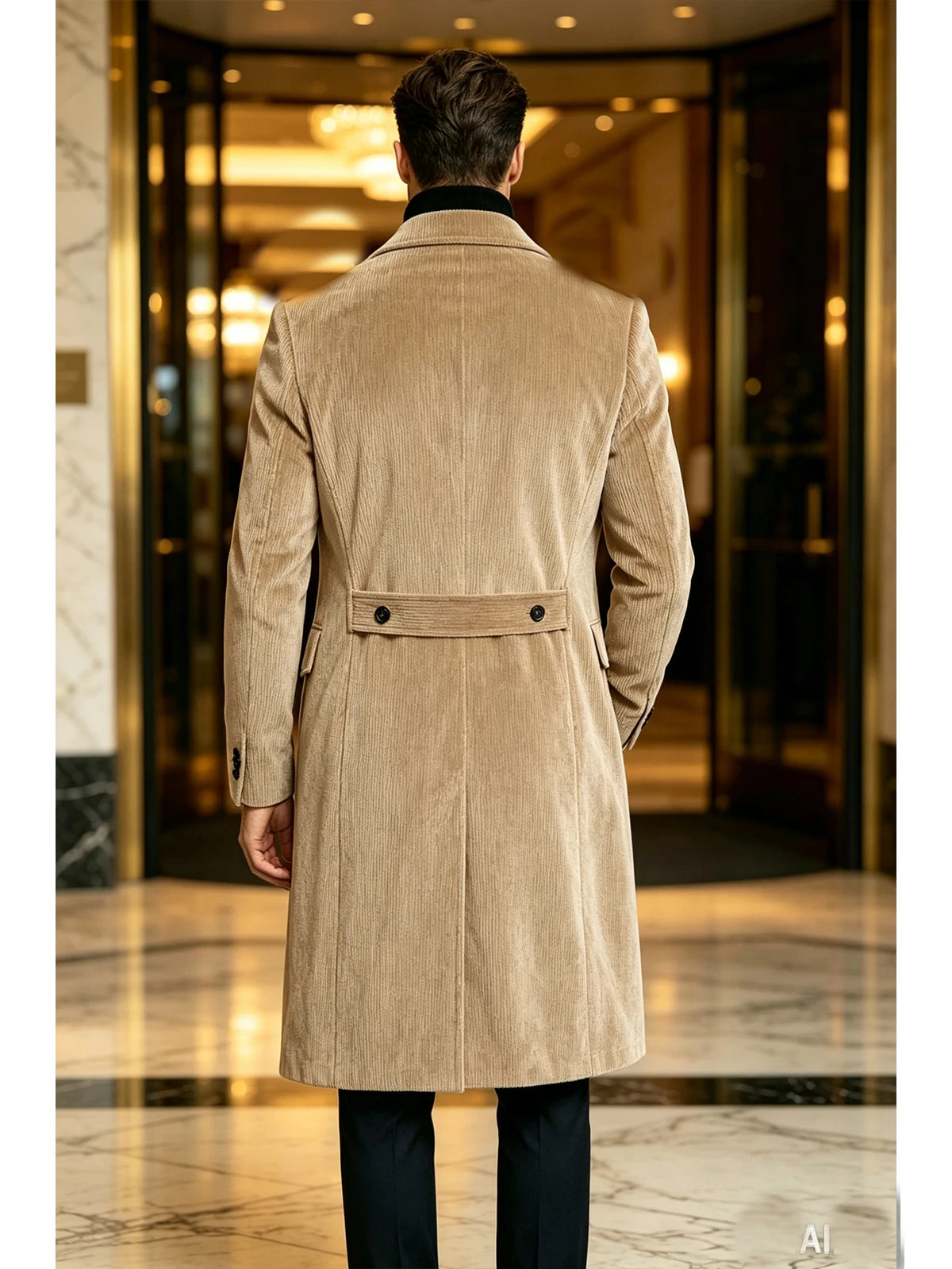 Manteau long homme en velours côtelé – CLEVI Paris