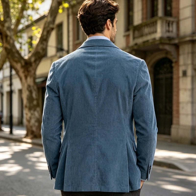 Blazer homme en velours côtelé à 2 boutons – CLEVI Paris
