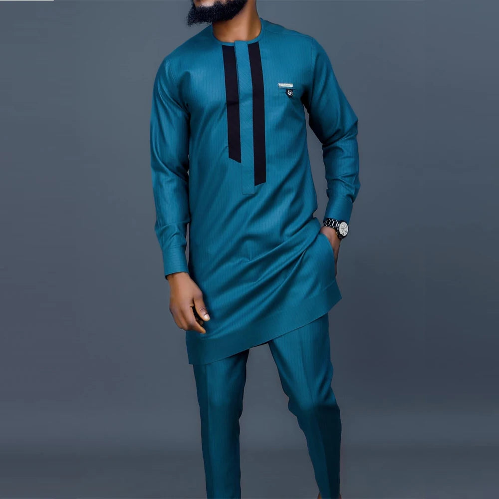 Kaftan Homme 2 Pièces Manches Longues – CLEVI Paris