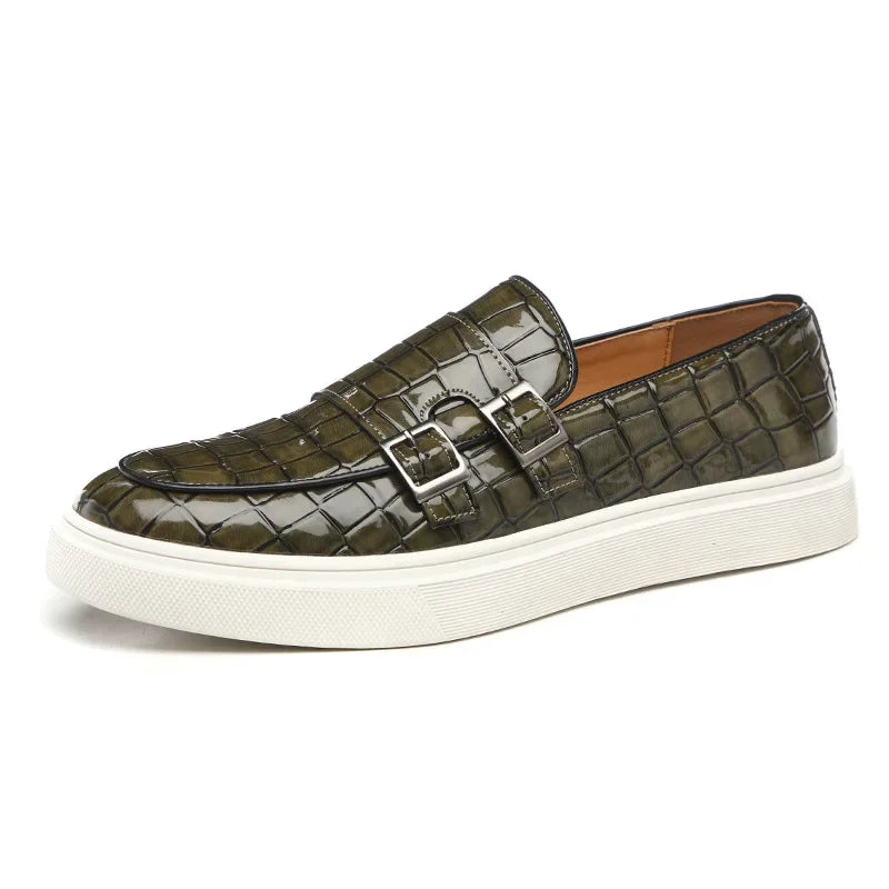 Mocassins Homme Cuir Embossé Style Britannique — Slip-On, Semelle Épaisse, Respirants, Pointures 38-46 | CLEVI Paris