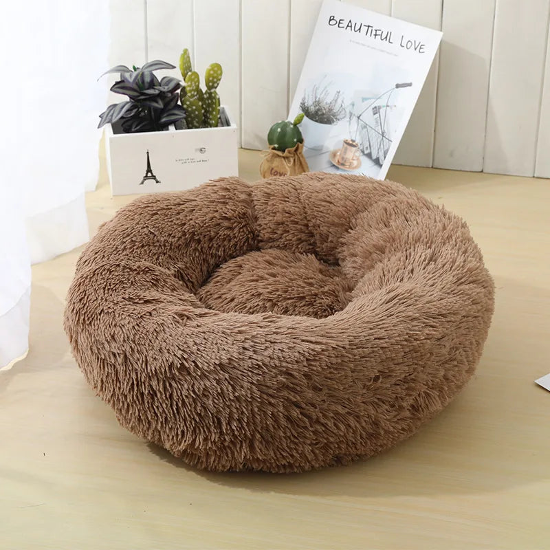 Panier rond en peluche pour chien et chat – CLEVI Paris