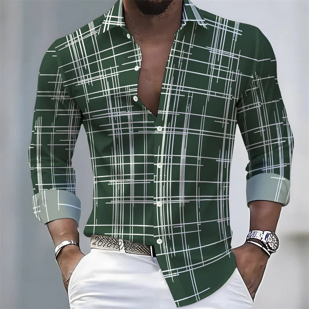 Chemise Homme Rayée à Manches Longues – CLEVI Paris