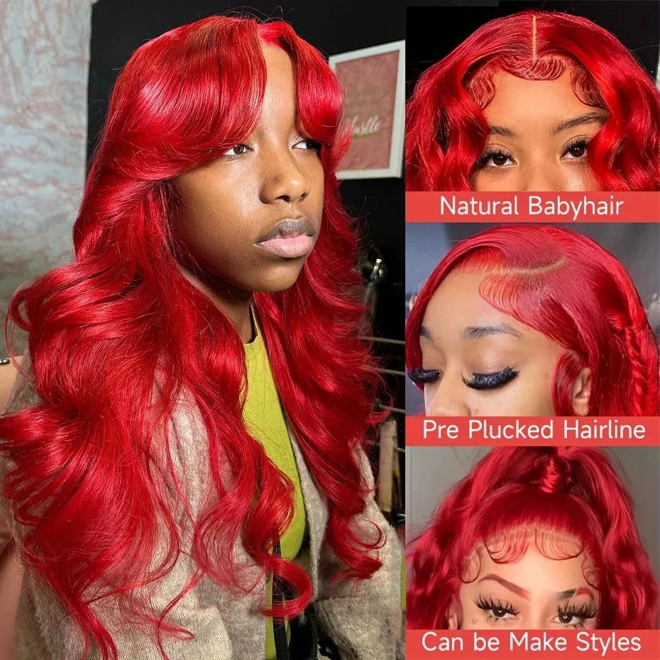 Perruque Body Wave Rouge Cheveux Humains HD Lace – CLEVI Paris