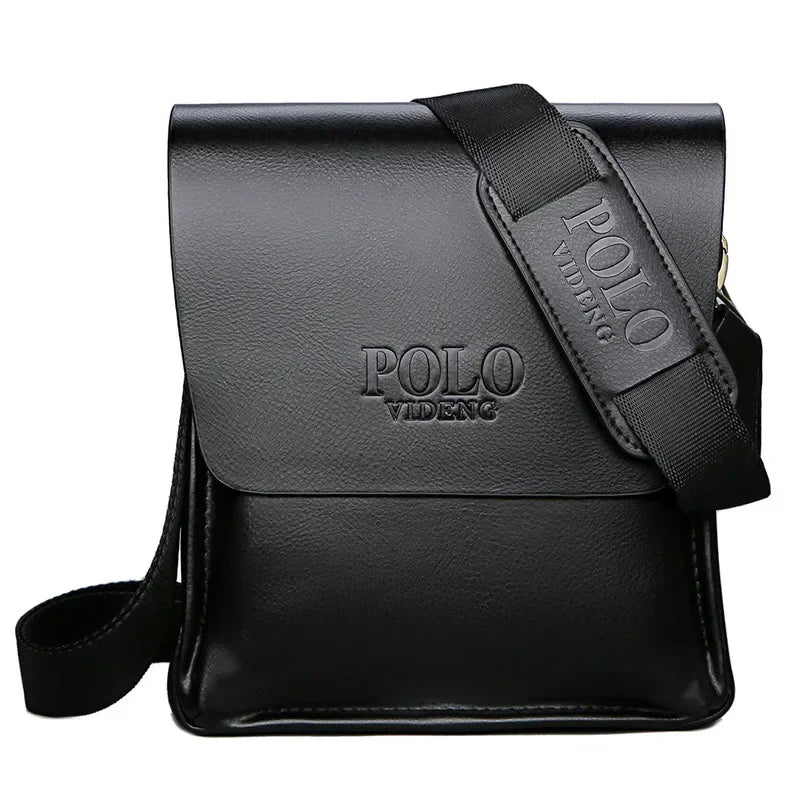 Sacoche Homme Bandoulière Verticale Business 3 Compartiments Noir Marron – CLEVI Paris