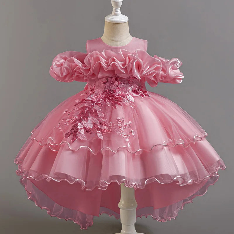 Robe fille à paillettes T1326 – CLEVI Paris