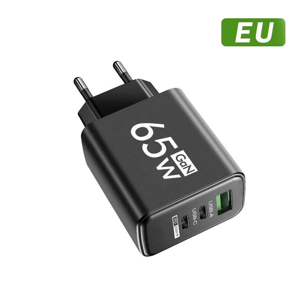 Chargeur USB-C 65W Quick Charge 3.0 Prise EU US KR – CLEVI Paris