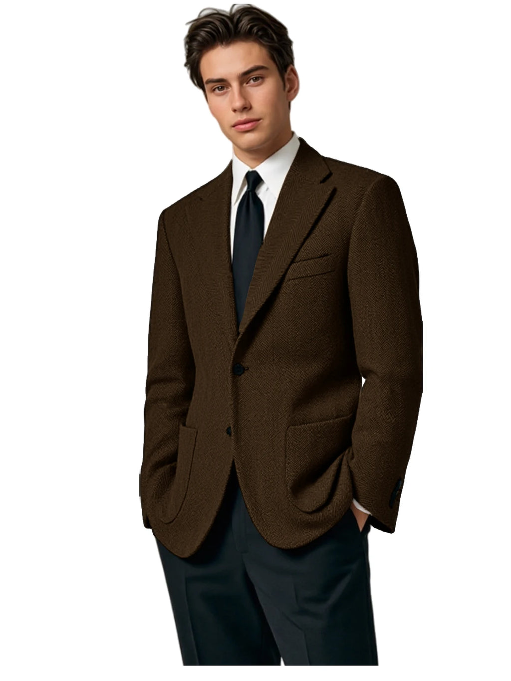 Blazer homme en tweed à chevrons – CLEVI Paris